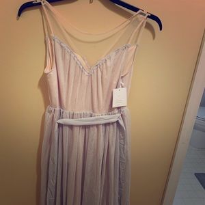 Lauren Conrad rose gold glitter long party dress